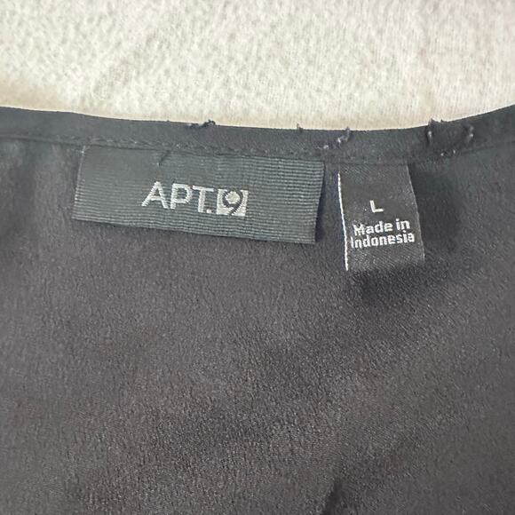 Apt 9 Top Women Large Black with Black circles Flutter Sleeve Pullover Dress - Picture 5 of 7